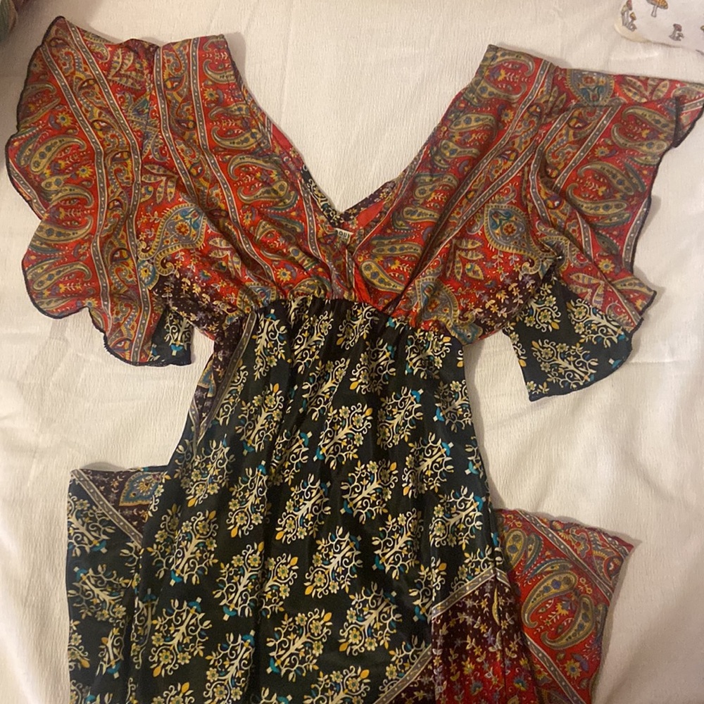 Earthbound multicolored dress, silk small dress